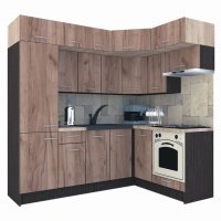 Bucatarie de Colt BIG GENA NEW ST. 160-230, Wenge / Decor K004